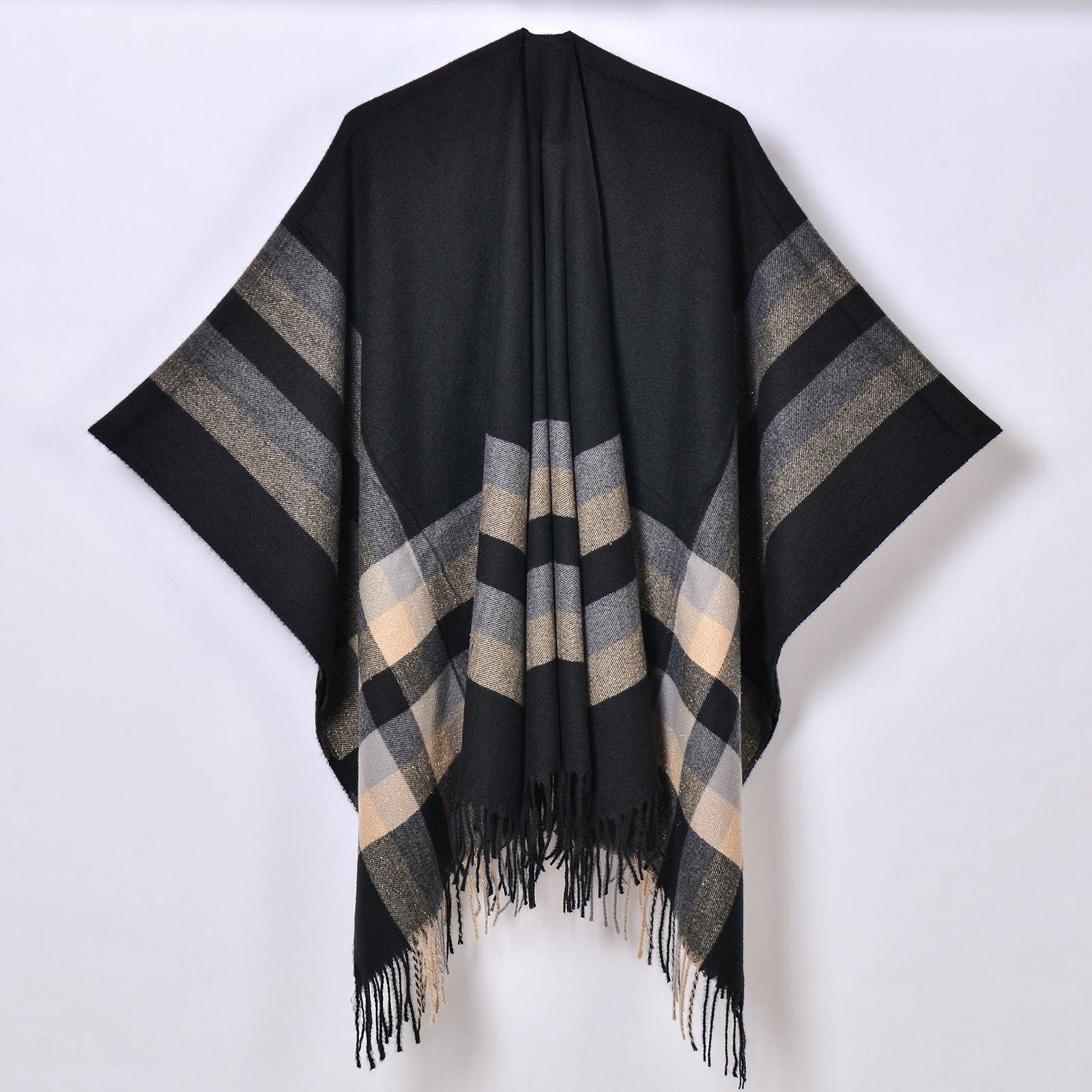 Women s Simple Fashion Striped Plaid Pashmina Shawl All Match Split Cardigan Autumn Winter Warm Office Cape чёрный
Women s Simple Fashion Striped Plaid Pashmina Shawl All Match Split Cardigan Autumn Winter Warm Office Cape чёрный