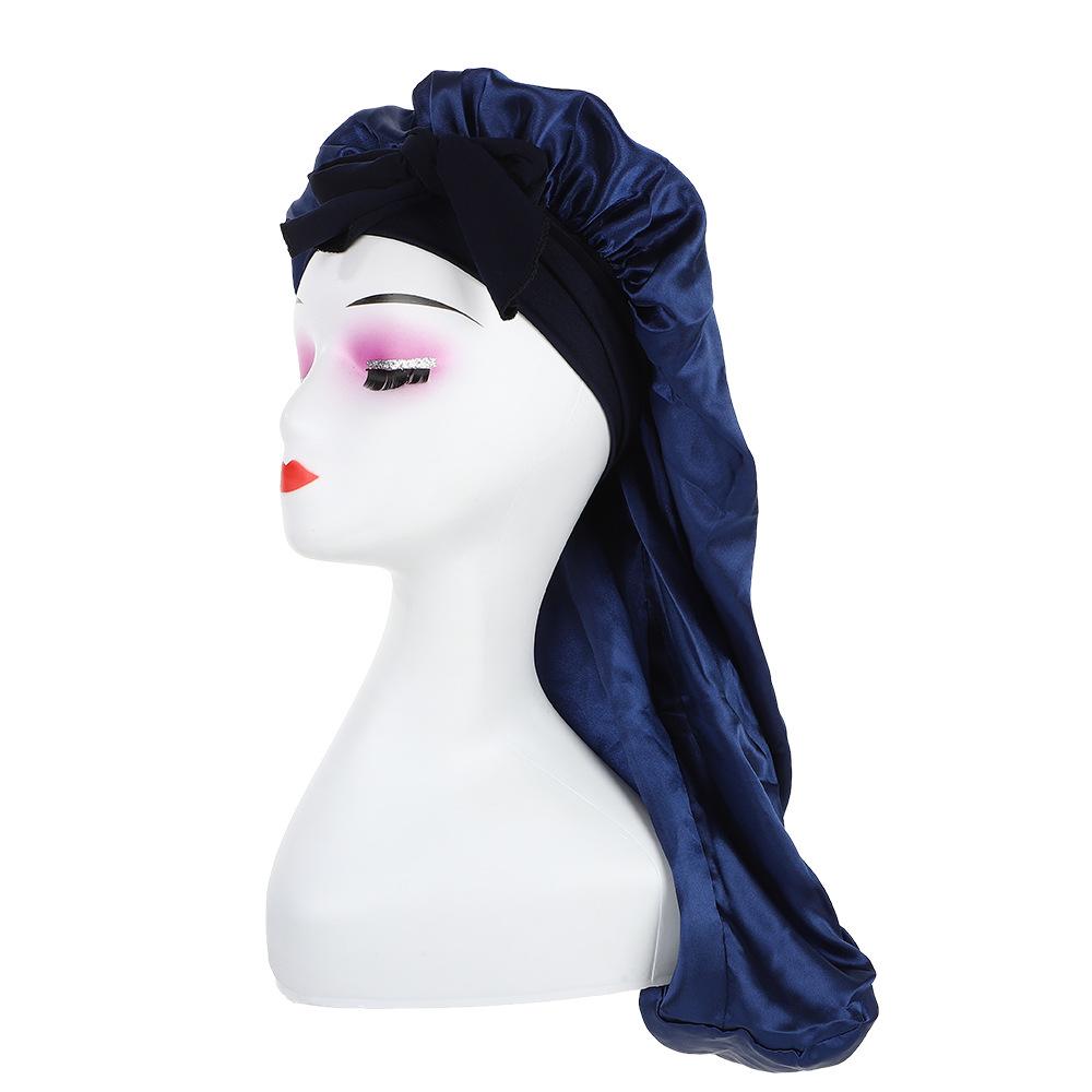 Sleeping Hat Shower Cap Bonnet Turban Adjustable Elastic Hair Head Cover New Satin Solid with Stretchy Tie Band for Women Night темно-синього кольору
Sleeping Hat Shower Cap Bonnet Turban Adjustable Elastic Hair Head Cover New Satin Solid with Stretchy Tie Band for Women Night темно-синього кольору