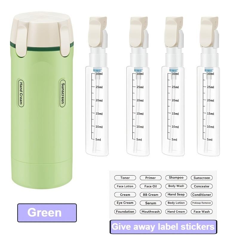 4-in-1 Leak-Proof Travel Bottles–Refillable Plastic Dispenser Set for Shampoo,Conditioner,Body Wash &Lotion,Compact Toiletry Kit
4-in-1 Leak-Proof Travel Bottles–Refillable Plastic Dispenser Set for Shampoo,Conditioner,Body Wash &Lotion,Compact Toiletry Kit