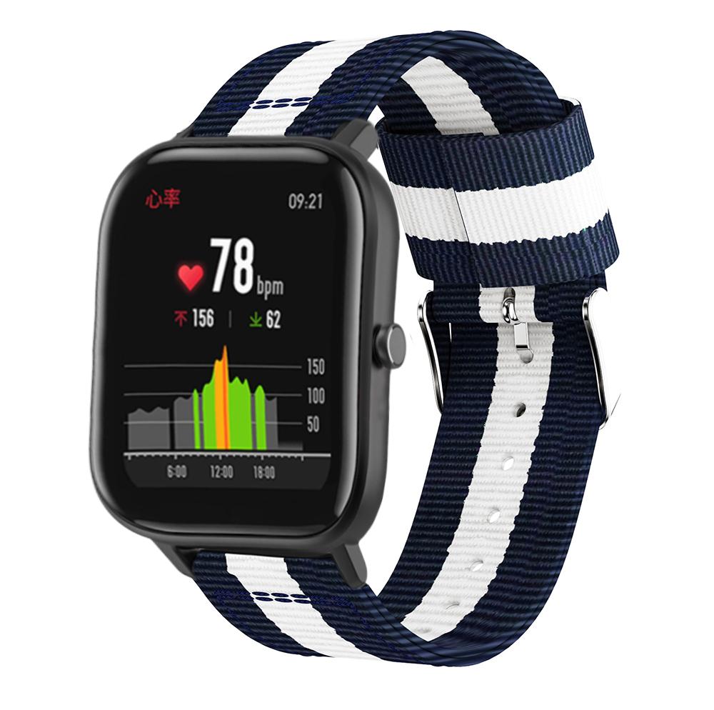 20MM Vertical Nylon Canvas Watch Band for Samsung Galaxy Watch4 Classic 46mm 42mm/Watch4 44mm 40mm/Amazfit GTS Blue/White
20MM Vertical Nylon Canvas Watch Band for Samsung Galaxy Watch4 Classic 46mm 42mm/Watch4 44mm 40mm/Amazfit GTS Blue/White