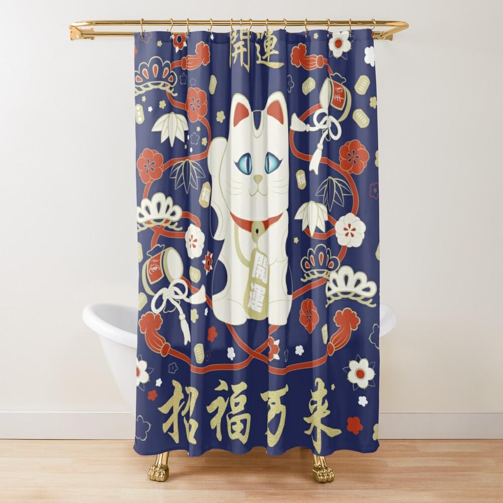 Maneki Shower Curtain, Japanese Lucky Cat Maneki Neko Gold Coin Bathroom Bath Decor Polyester Fabric Shower Curtains With Hooks W60H190(CM)-1 Pcs
Maneki Shower Curtain, Japanese Lucky Cat Maneki Neko Gold Coin Bathroom Bath Decor Polyester Fabric Shower Curtains With Hooks W60H190(CM)-1 Pcs
