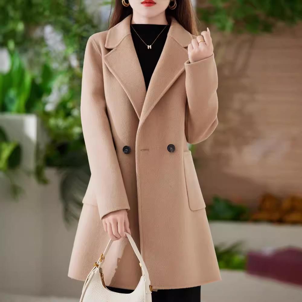 Women s Long Slim Fit Double-Faced Wool Coat - 100% Wool, Autumn/Winter Fashion M suitable for 105-120 lbs
Women s Long Slim Fit Double-Faced Wool Coat - 100% Wool, Autumn/Winter Fashion M suitable for 105-120 lbs