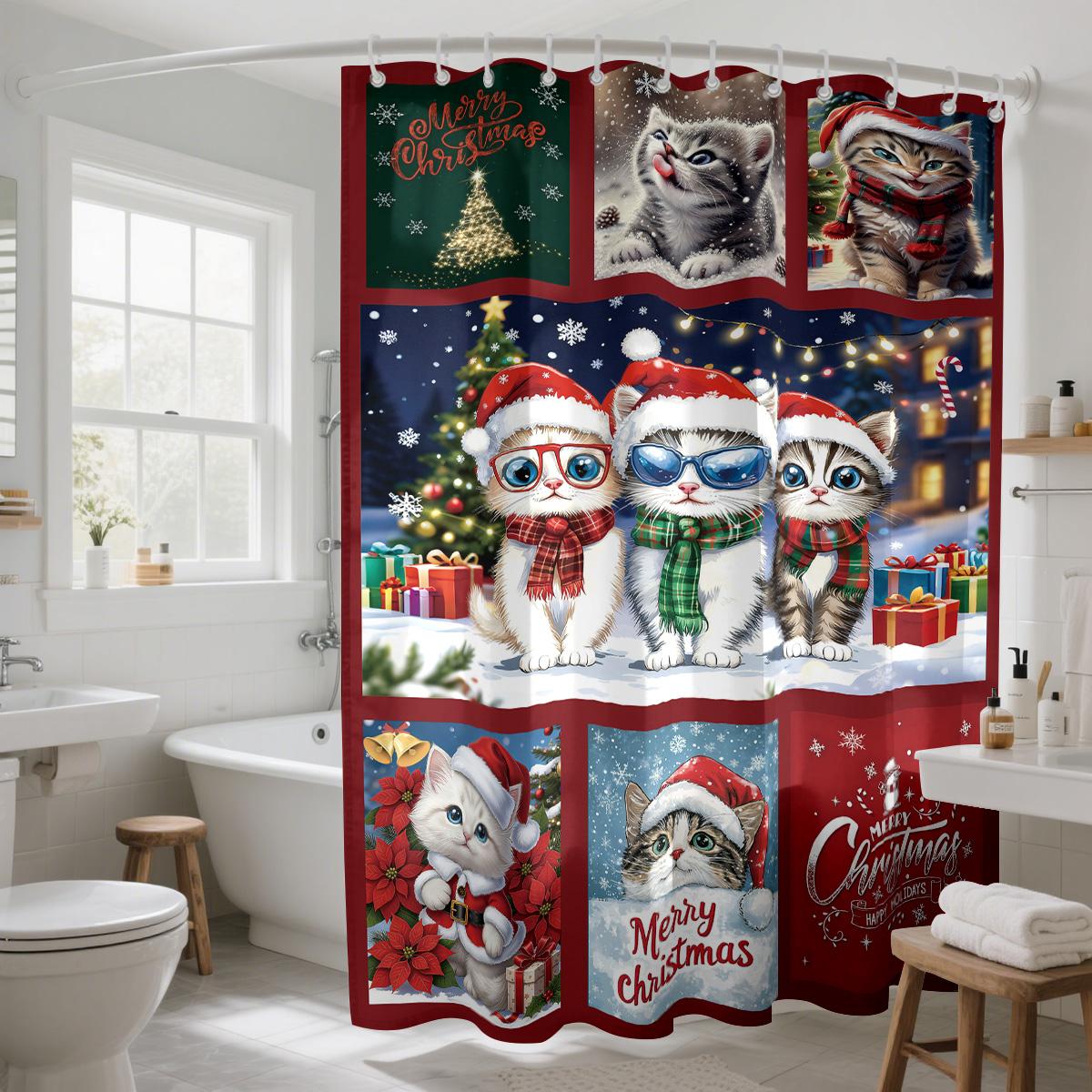1Pc Christmas Cute Kitten Printed Waterproof Shower Partition Privacy Curtain 12 Hook Multi Size Decoration Machine Washable W60H190(CM)-1 Pcs
1Pc Christmas Cute Kitten Printed Waterproof Shower Partition Privacy Curtain 12 Hook Multi Size Decoration Machine Washable W60H190(CM)-1 Pcs