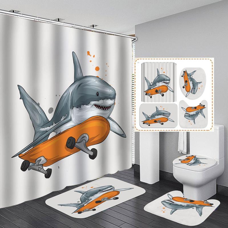 Cartoon Animals Waterproof Bath Curtain 3D Print Mat Set Polyester Comfortable Toilet Rugs Anti-Slip Eco-Friendly Carpets W60H190(CM)-1 Pcs
Cartoon Animals Waterproof Bath Curtain 3D Print Mat Set Polyester Comfortable Toilet Rugs Anti-Slip Eco-Friendly Carpets W60H190(CM)-1 Pcs