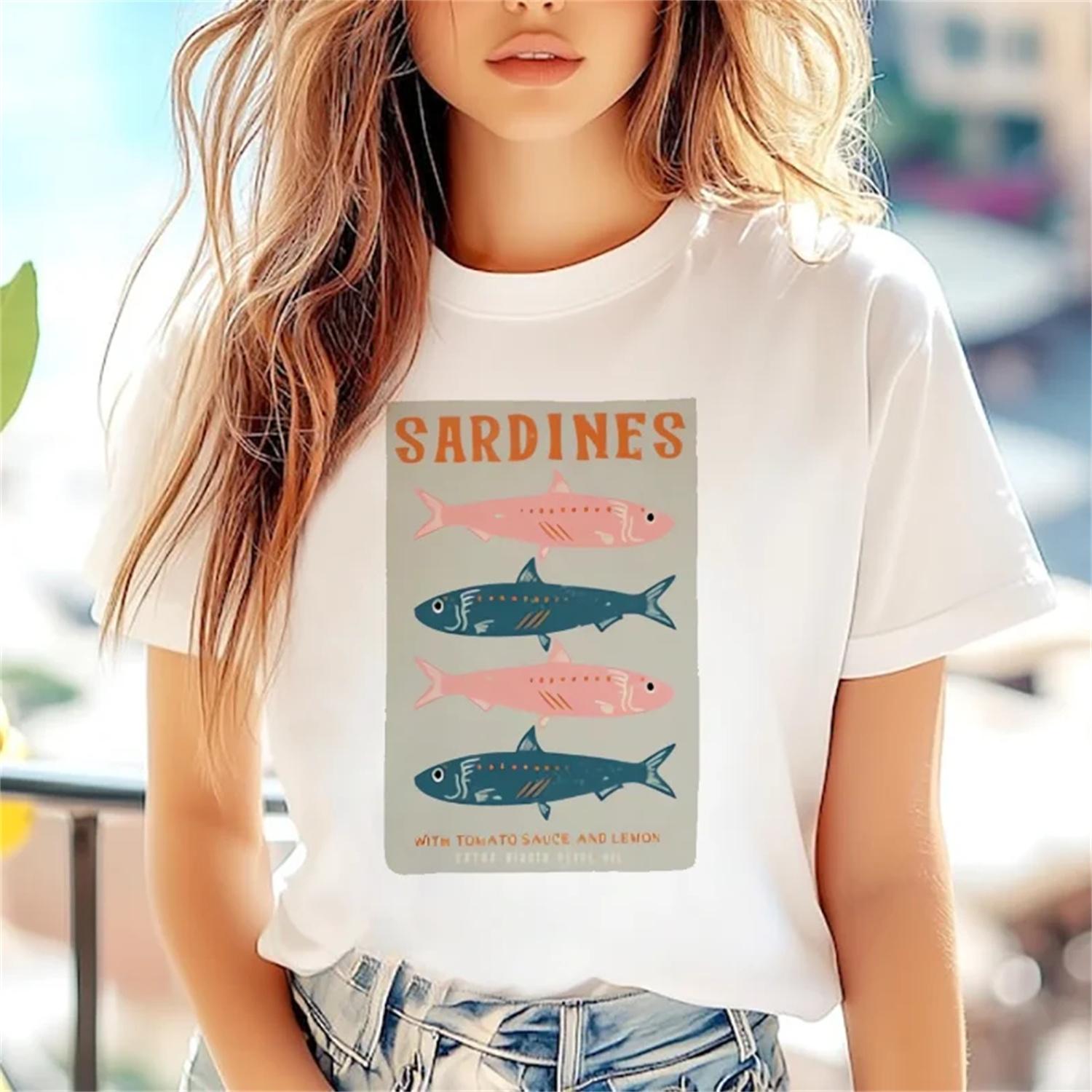 Short Sleeve Women s Popular New Beach Sardine Printed Watercolor Cartoon Cute Travel Leisure Style Summer Fashion T-Shirt XXXXXL білий
Short Sleeve Women s Popular New Beach Sardine Printed Watercolor Cartoon Cute Travel Leisure Style Summer Fashion T-Shirt XXXXXL білий