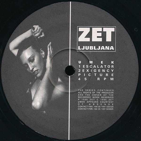 12inch Record UMEK - Escalator / Exigency Picture ZET004 ZET 1996 UK Dance & Electronica Used
12inch Record UMEK - Escalator / Exigency Picture ZET004 ZET 1996 UK Dance & Electronica Used