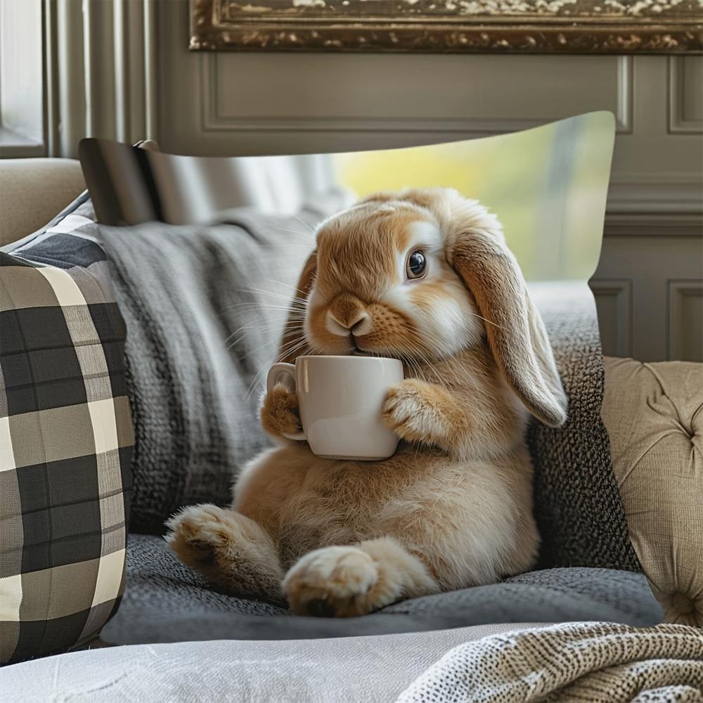Cute rabbit pattern D flatprinted pillowcase holding cupwearing hat super cute and fresh decorative pillowcase 40cmx40cm
Cute rabbit pattern D flatprinted pillowcase holding cupwearing hat super cute and fresh decorative pillowcase 40cmx40cm