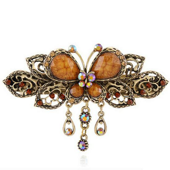 Классическая ретро-заколка-бабочка из сплава с кисточкой
Классическая ретро-заколка-бабочка из сплава с кисточкой