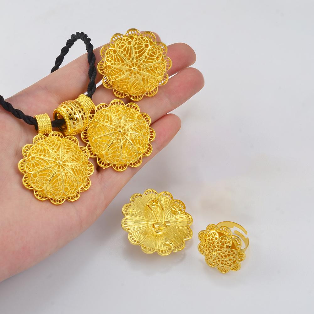 Anniyo Ethiopian Jewelry sets Pendant and Black Rope Earrings Rings African Eritrean Engagement Ethnic Ornament
Anniyo Ethiopian Jewelry sets Pendant and Black Rope Earrings Rings African Eritrean Engagement Ethnic Ornament