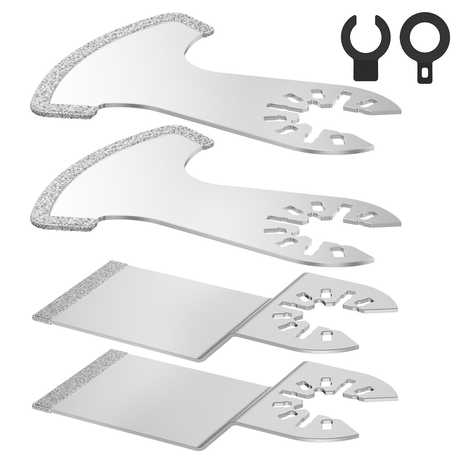 4/6/12 Pcs Diamond Oscillating Saw Blade Multi-functional Saws Blades with 2 Adapters Grout Remover Blades Kit for Grout Removal
4/6/12 Pcs Diamond Oscillating Saw Blade Multi-functional Saws Blades with 2 Adapters Grout Remover Blades Kit for Grout Removal