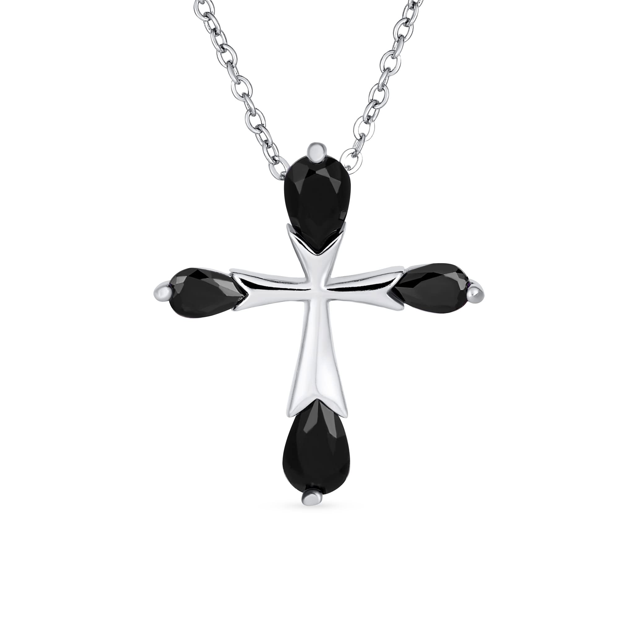 Bridal Christian Religious Imitation Jewelry Black Onyx Cubic Zirconia AAA CZ Teardrop Cross Necklace Pendant For Women Wedding Teens Sterling Silver
Bridal Christian Religious Imitation Jewelry Black Onyx Cubic Zirconia AAA CZ Teardrop Cross Necklace Pendant For Women Wedding Teens Sterling Silver