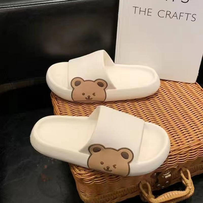 Парные тапочки, летняя корейская версия милого мультфильма, одежда для дома и улицы, противоскользящие и неприятные запахи, легкие сандалии с мягкой подошвой и толстой подошвой 40-41 белый