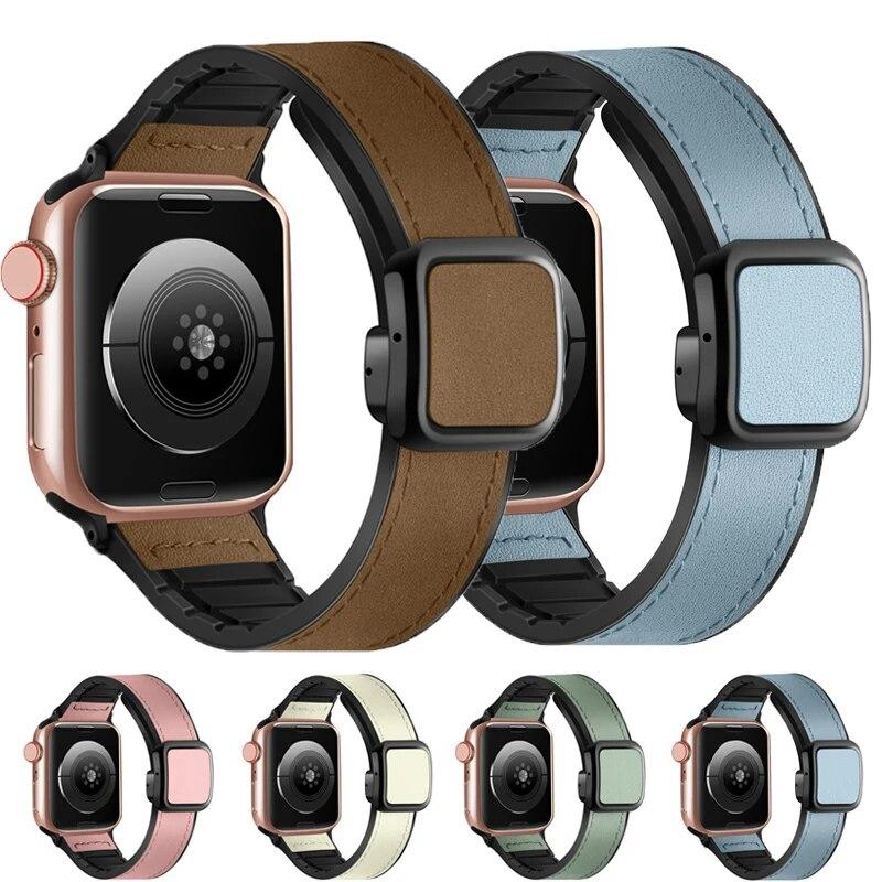 Кожаный ремешок с магнитной пряжкой для Apple Watch 8, 45 мм, 41 мм, ультра 49 мм, силиконовый + кожаный ремешок iWatch Series 9, 7, 6, 5, 38 мм, 41 мм, 40 мм
Кожаный ремешок с магнитной пряжкой для Apple Watch 8, 45 мм, 41 мм, ультра 49 мм, силиконовый + кожаный ремешок iWatch Series 9, 7, 6, 5, 38 мм, 41 мм, 40 мм