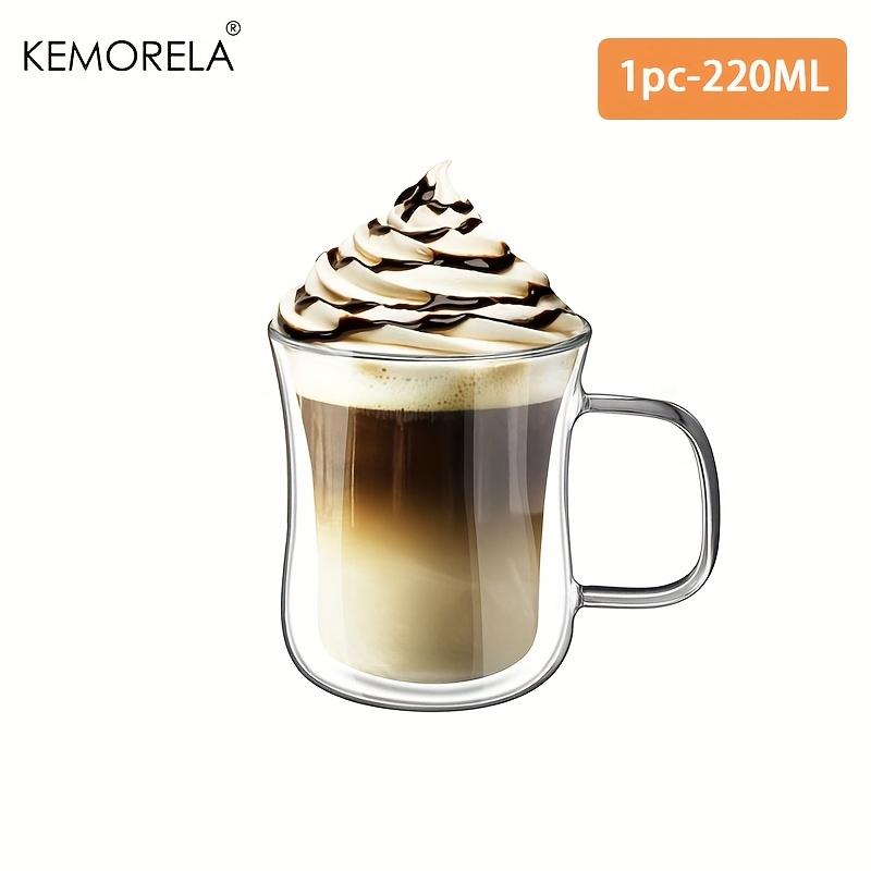 KEMORELA 1/2PCS Macchiato Double Wall Glass Double Wall Glass Made of Borosilicate Glass with Handle Double Wall Cappuccino Cup 220ML
KEMORELA 1/2PCS Macchiato Double Wall Glass Double Wall Glass Made of Borosilicate Glass with Handle Double Wall Cappuccino Cup 220ML