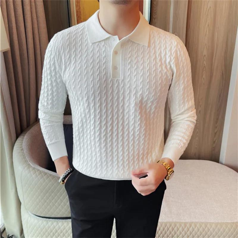 High Quality England Style Knit Polo Shirts Men Turn Down Collar Smart Casual Knitted Polos Autumn Mens Slim Fit Pullover Tops M
High Quality England Style Knit Polo Shirts Men Turn Down Collar Smart Casual Knitted Polos Autumn Mens Slim Fit Pullover Tops M
