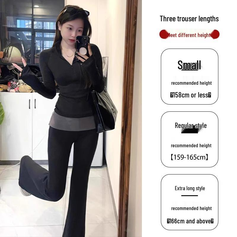 Petite High-Waist Black Drape Flare Pants for Women (Spring/Autumn) L (106-115 lbs)
Petite High-Waist Black Drape Flare Pants for Women (Spring/Autumn) L (106-115 lbs)