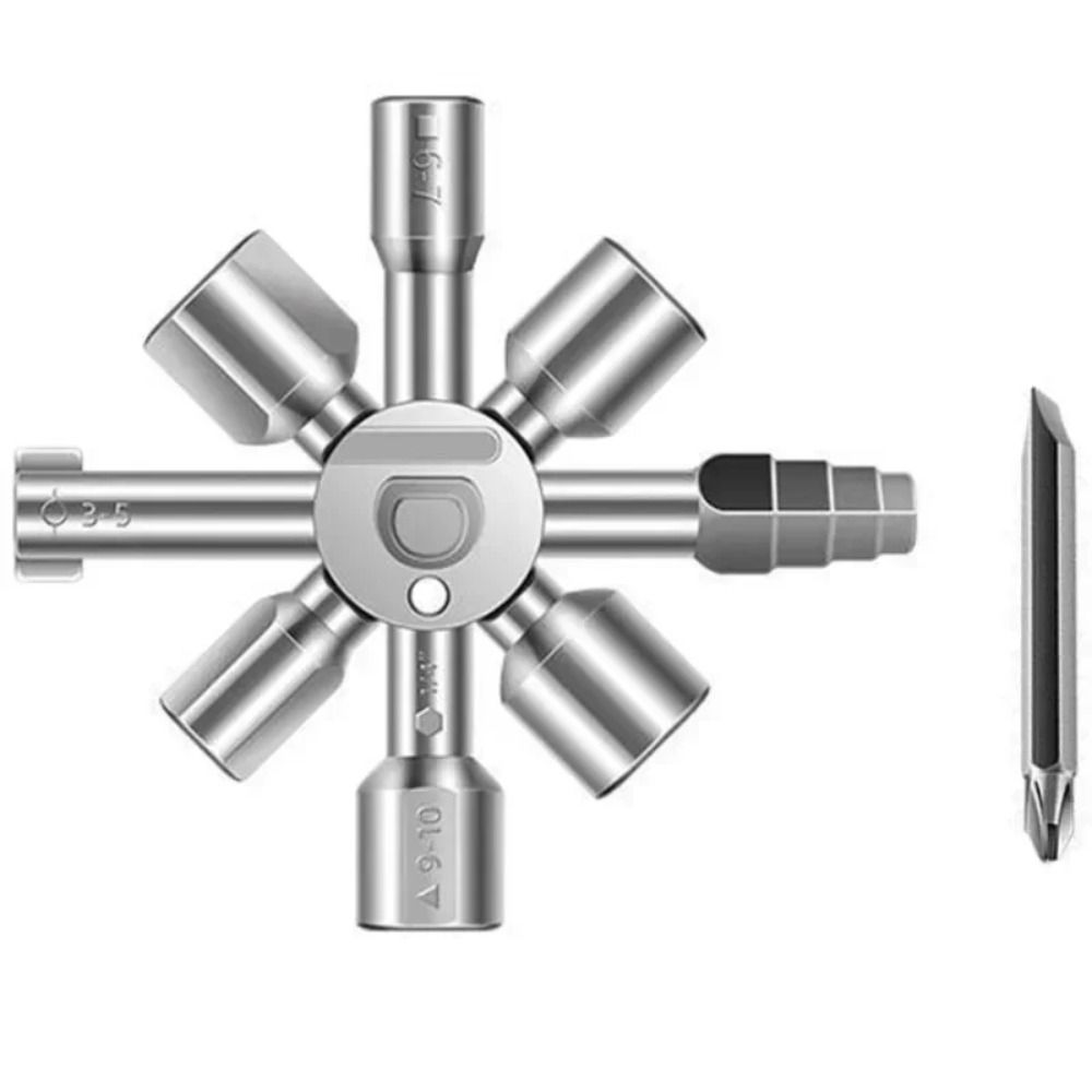 Lock Opening Cross Key Wrench Multi-purpose 10-in-1 Wrench Torque Snowflake Wrench Camping Hiking 10 IN 1
Lock Opening Cross Key Wrench Multi-purpose 10-in-1 Wrench Torque Snowflake Wrench Camping Hiking 10 IN 1