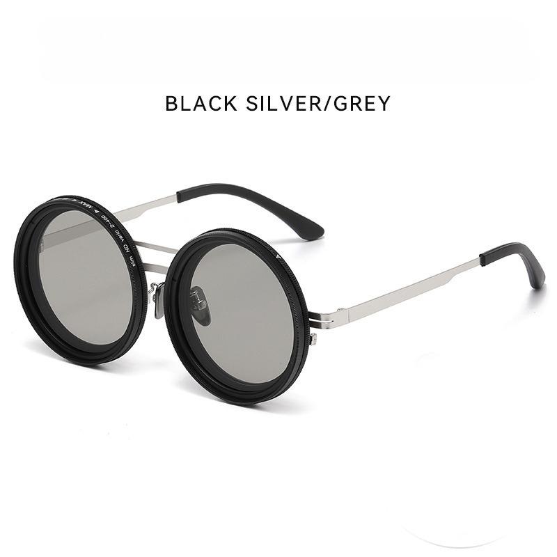 New ND9 Adjustable Dimming Sunglasses with Infinite Rotating Filter Retro Personality Man Polarized Sunglasses Steam Punk Style as picture
New ND9 Adjustable Dimming Sunglasses with Infinite Rotating Filter Retro Personality Man Polarized Sunglasses Steam Punk Style as picture
