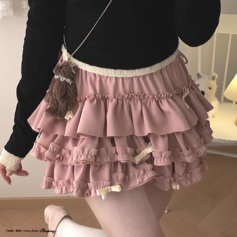 Міні-спідниця Y2K із солодкими воланами Жіноча спідниця Kawaii Lolita Bow A-line One Size рожевий
Міні-спідниця Y2K із солодкими воланами Жіноча спідниця Kawaii Lolita Bow A-line One Size рожевий