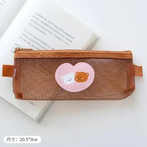 Cute Bear Transparent Mesh Pencil Case Ins Portable Toiletry Makeup Pencil Bag Stationery Gift School Pencil Box Crafts Supplies
Cute Bear Transparent Mesh Pencil Case Ins Portable Toiletry Makeup Pencil Bag Stationery Gift School Pencil Box Crafts Supplies