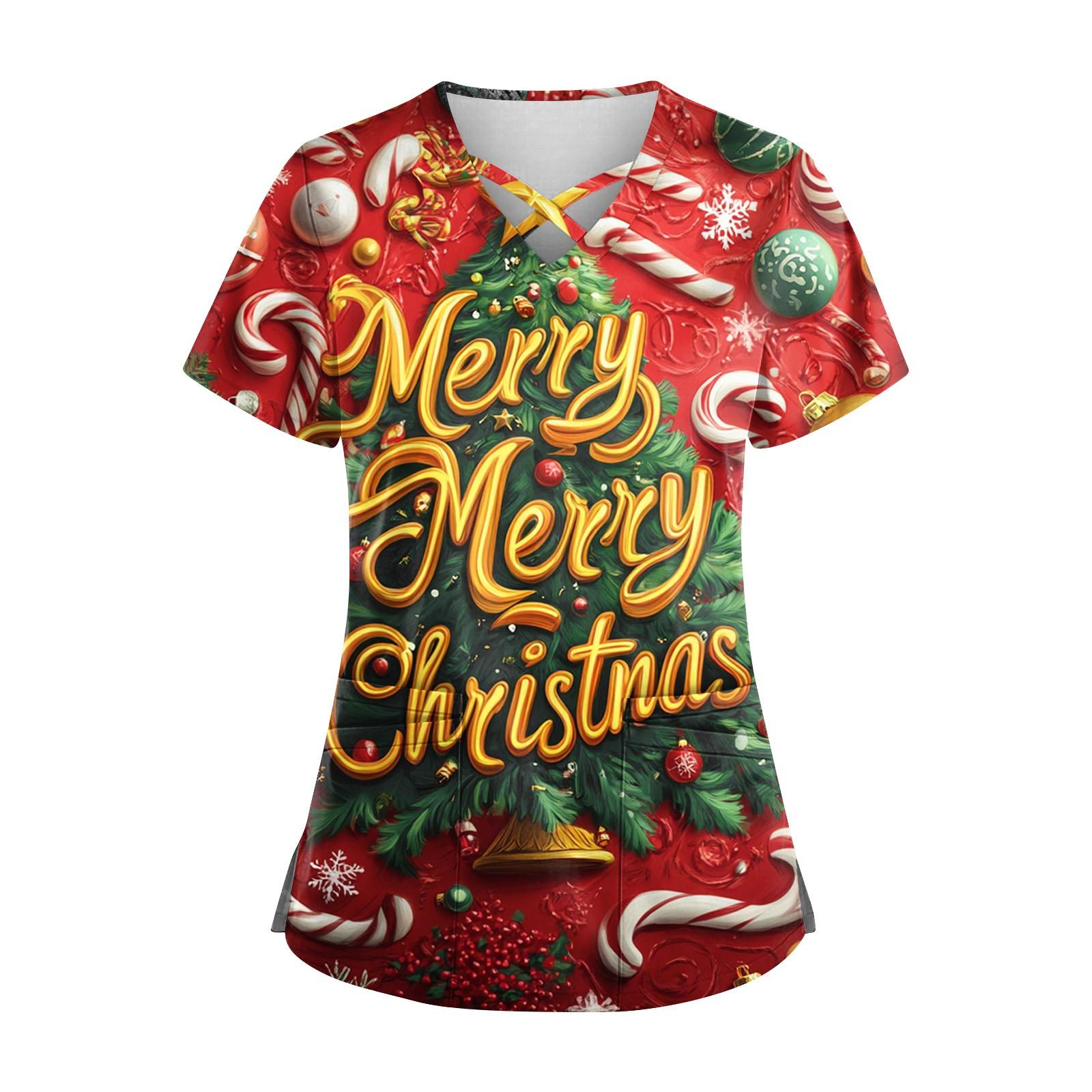 Жіночий кишеньковий топ з V-подібним вирізом і різдвяним принтом з короткими рукавами L червоний
Жіночий кишеньковий топ з V-подібним вирізом і різдвяним принтом з короткими рукавами L червоний