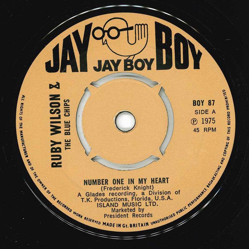 7-дюймовая пластинка RUBY WILSON & THE BLUE CHIPS - Number One In My Heart BOY87 Jay Boy 1975 UK Соул/Фанк Б/У
7-дюймовая пластинка RUBY WILSON & THE BLUE CHIPS - Number One In My Heart BOY87 Jay Boy 1975 UK Соул/Фанк Б/У