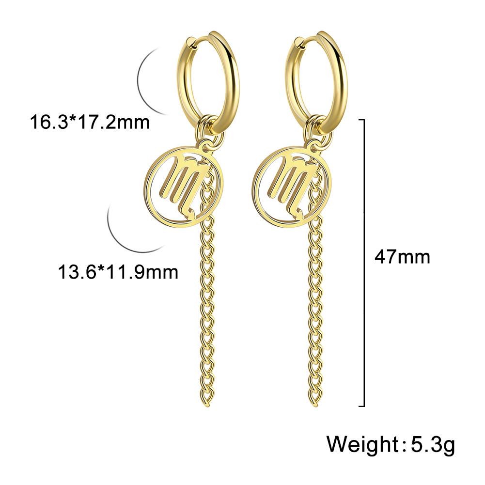 Unift Серьги-подвески из нержавеющей стали с 12 знаками зодиака для женщин, созвездия Лев, Дева, Весы, серьги-кольца, счастливый циркон, подарок
Unift Серьги-подвески из нержавеющей стали с 12 знаками зодиака для женщин, созвездия Лев, Дева, Весы, серьги-кольца, счастливый циркон, подарок