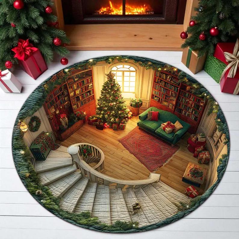 Christmas Santa Workshop 3D Printed Rug Cozy Holiday Illusion Carpet Santa and Elves Floor Mat Christmas Living Room Decor 60cmx60cm
Christmas Santa Workshop 3D Printed Rug Cozy Holiday Illusion Carpet Santa and Elves Floor Mat Christmas Living Room Decor 60cmx60cm