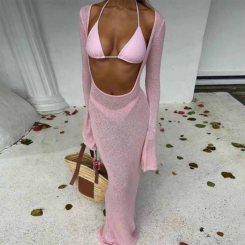 Neck three-point bikini women s swimsuit sexy mesh long-sleeved blouse long skirt three-piece swimsuit L рожевий
Neck three-point bikini women s swimsuit sexy mesh long-sleeved blouse long skirt three-piece swimsuit L рожевий