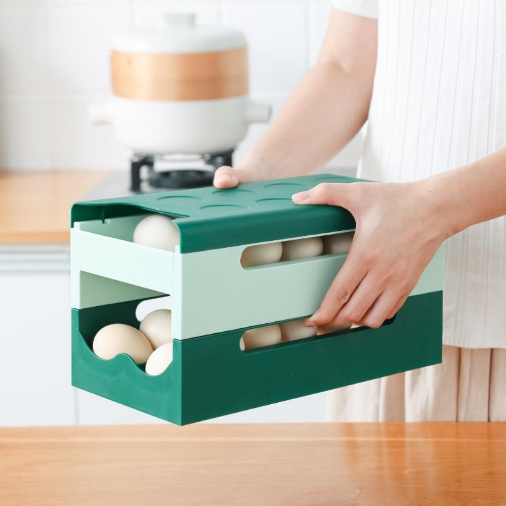 Stackable Double-layer Egg Storage Box Anti-Collision Egg Carton Rolling Slide Egg Carton For Home
Stackable Double-layer Egg Storage Box Anti-Collision Egg Carton Rolling Slide Egg Carton For Home
