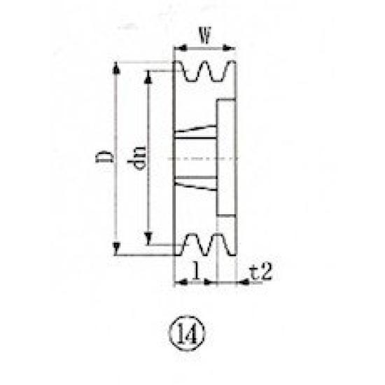EVN SPB Шкив 2 ручья, 175 мм, Пазы, SPB175-2
EVN SPB Шкив 2 ручья, 175 мм, Пазы, SPB175-2