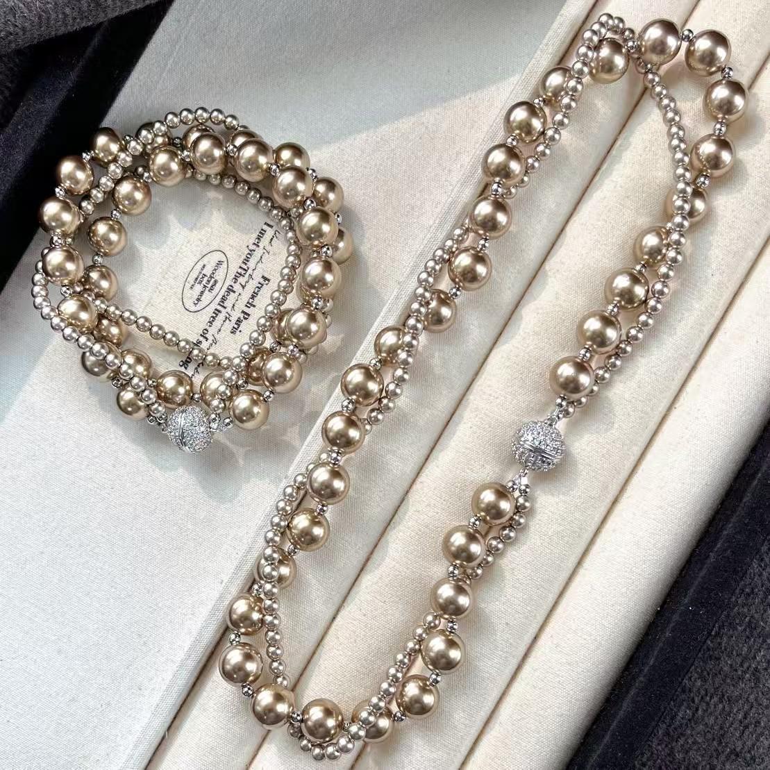 Vintage Maillard Brown High Quality Strong Light Artificial Crystal Pearl Wrap Necklace Clavicle Chain
Vintage Maillard Brown High Quality Strong Light Artificial Crystal Pearl Wrap Necklace Clavicle Chain