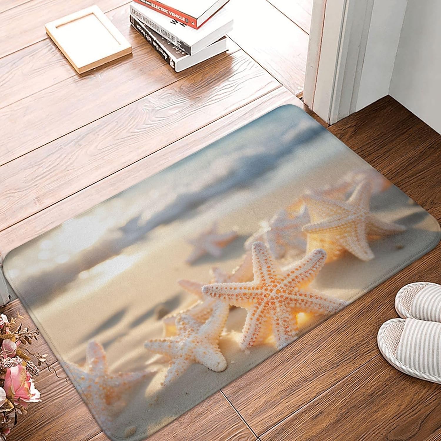 Beach Starfish Print Front Door Rug for Indoor Outdoor Entrance,Welcome Mat with Flannel Fabric 40x60cm
Beach Starfish Print Front Door Rug for Indoor Outdoor Entrance,Welcome Mat with Flannel Fabric 40x60cm
