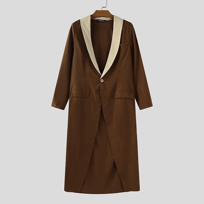 INCERUN Мужской кардиган блейзер с длинным рукавом, сшивной, на одной пуговице, с высокими разрезами, повседневный
INCERUN Мужской кардиган блейзер с длинным рукавом, сшивной, на одной пуговице, с высокими разрезами, повседневный