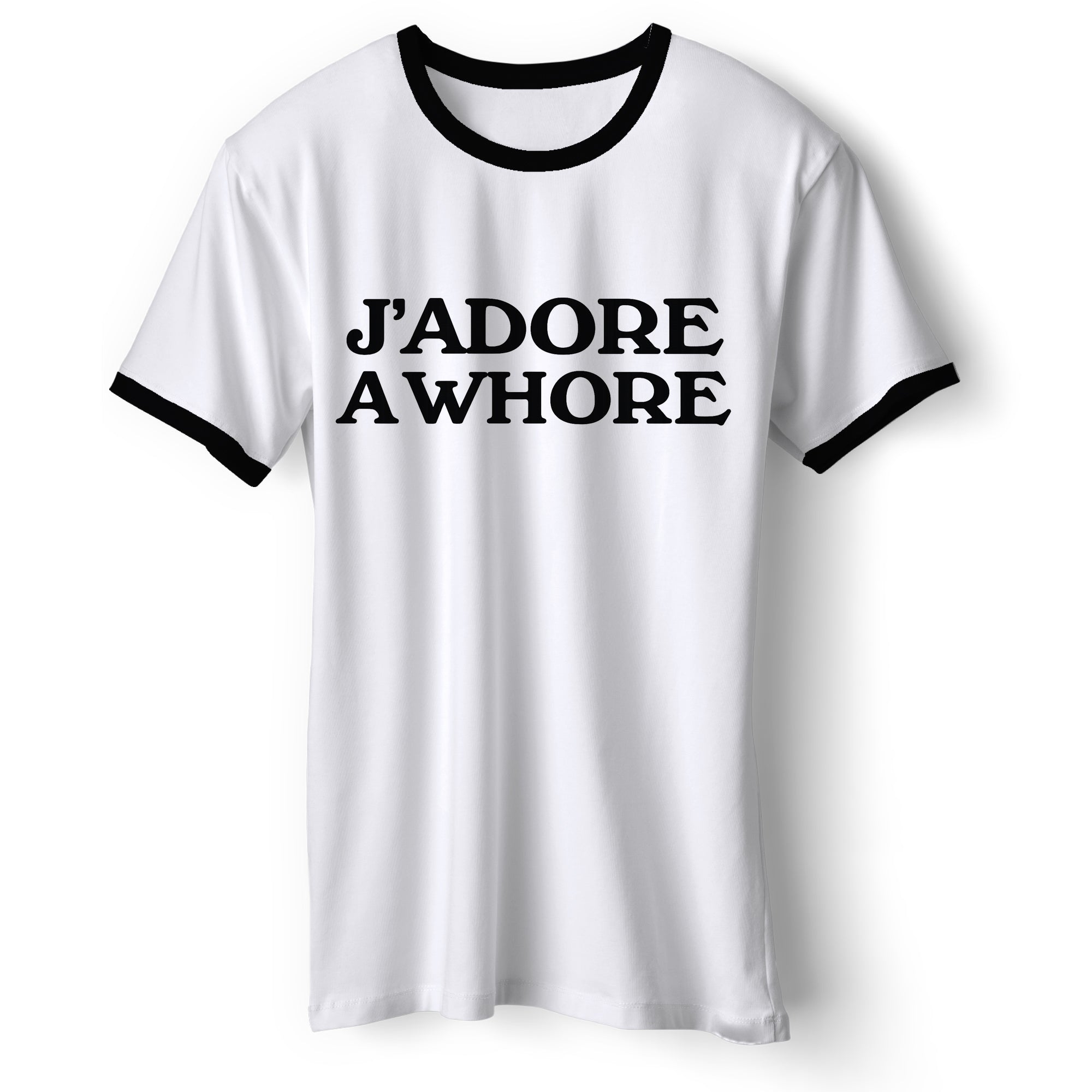 J Adore A Whore Ringer Shirt S
J Adore A Whore Ringer Shirt S