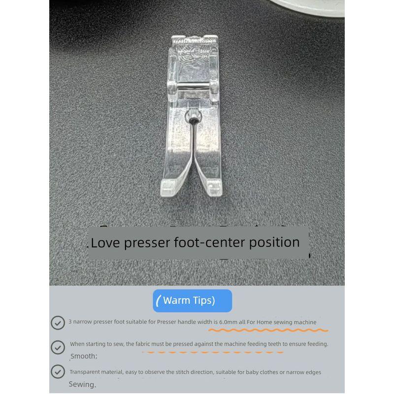 Accessories Complete Collection Eren Transparent Baby Clothes Special 3 Kinds of Narrow Presser Foot Suitable for Brother Shengjia Heavy Machine Medium 1 Presser Foot (8190)
Accessories Complete Collection Eren Transparent Baby Clothes Special 3 Kinds of Narrow Presser Foot Suitable for Brother Shengjia Heavy Machine Medium 1 Presser Foot (8190)