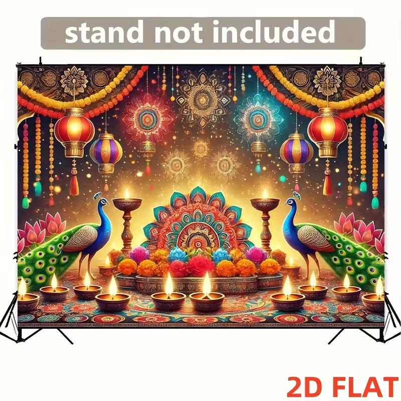 2D Deepavali Celebration Backdrop Peacock & Lotus Photo Booth Background 47.2x31.5inch/120*80cm
2D Deepavali Celebration Backdrop Peacock & Lotus Photo Booth Background 47.2x31.5inch/120*80cm