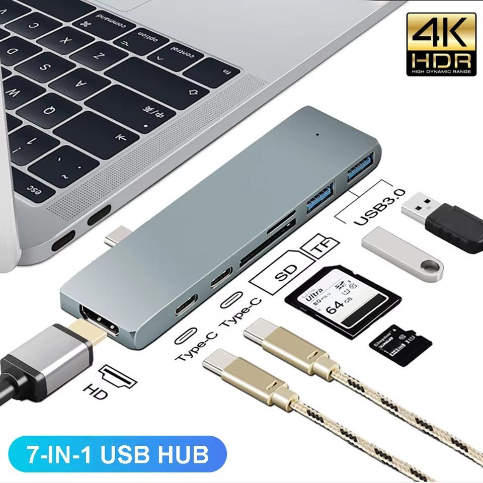 7 In 1 USB C HUB Type C Splitter 4K 30Hz USB C to HDMI-compatible Adapter PD 100W TF SD Card OTG Adapter USB 3.0 HUB
7 In 1 USB C HUB Type C Splitter 4K 30Hz USB C to HDMI-compatible Adapter PD 100W TF SD Card OTG Adapter USB 3.0 HUB