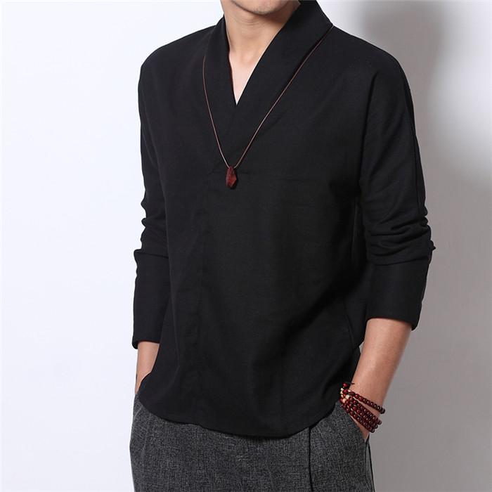 Cotton And Linen Men S T -Shirt Autumn Fashion V -Neck Retro Chinese Style Long Sleeve Shirt Loose Asia 5XL чорний
Cotton And Linen Men S T -Shirt Autumn Fashion V -Neck Retro Chinese Style Long Sleeve Shirt Loose Asia 5XL чорний
