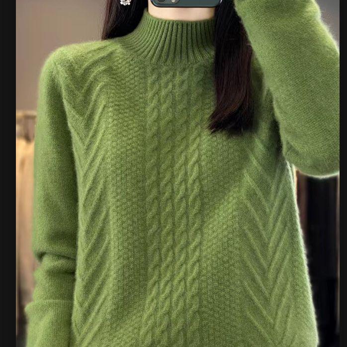 Women s Cable Knit Wool Sweater - Half High Neck, Solid Color, Thickened Base Layer for Autumn/Winter 2023. M
Women s Cable Knit Wool Sweater - Half High Neck, Solid Color, Thickened Base Layer for Autumn/Winter 2023. M