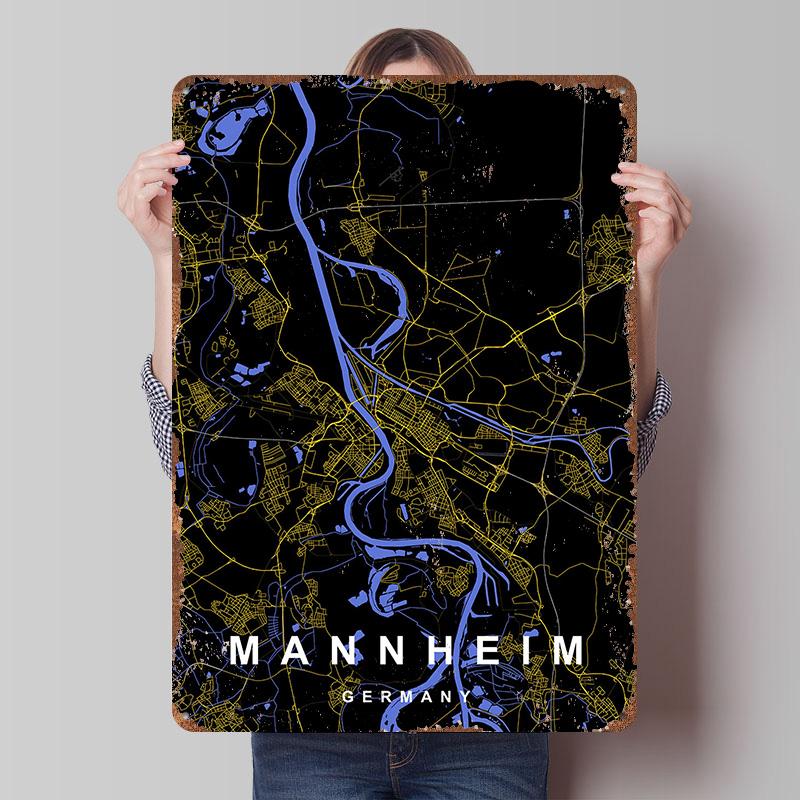 Mannheim City Map Poster Customized Wall Art Vintage Metal Signs Retro Tin Plaque for Man Cave Office Decoration Room Wand Deko 20x30cm(7.8x11.8inch)
Mannheim City Map Poster Customized Wall Art Vintage Metal Signs Retro Tin Plaque for Man Cave Office Decoration Room Wand Deko 20x30cm(7.8x11.8inch)