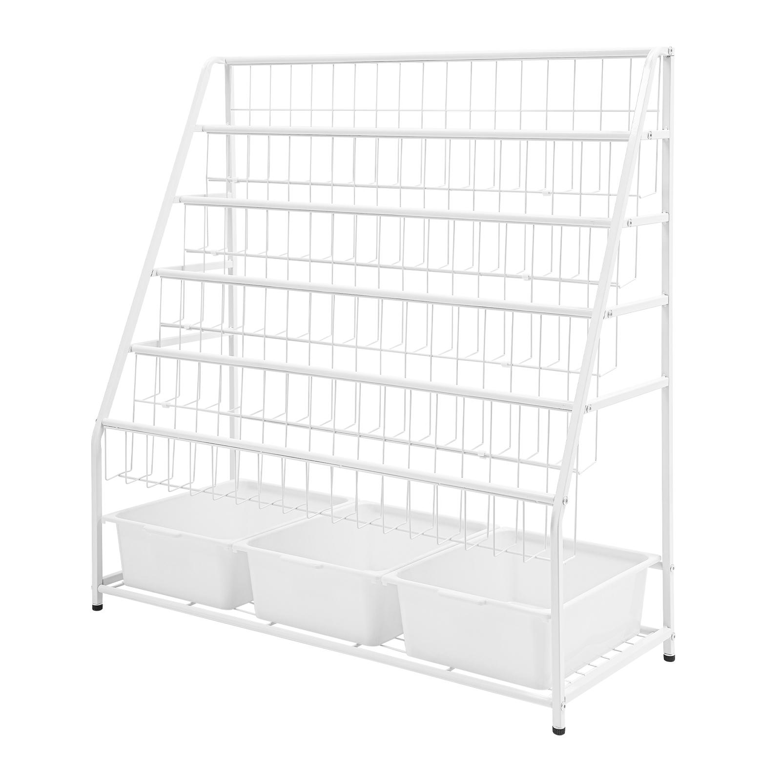 5 Tiers Kids Book Rack for Playroom Bookshelves with Storage Boxes , Book Display Rack, Kids Bookcase with Storage Bins білий
5 Tiers Kids Book Rack for Playroom Bookshelves with Storage Boxes , Book Display Rack, Kids Bookcase with Storage Bins білий