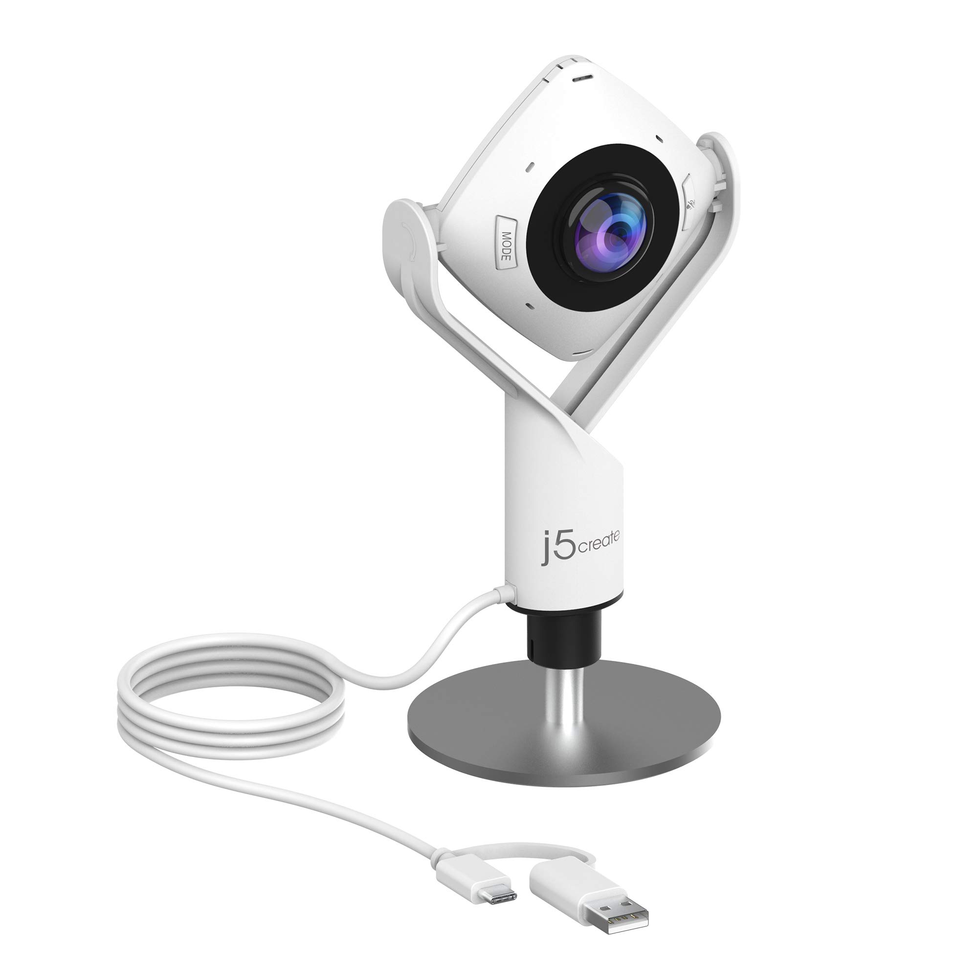 j5create 360-degree Webcam, USB-C to USB-A compatible, 1080p resolution, left/right flip function, omnidirectional microphone, 6 modes (panorama, spli
j5create 360-degree Webcam, USB-C to USB-A compatible, 1080p resolution, left/right flip function, omnidirectional microphone, 6 modes (panorama, spli