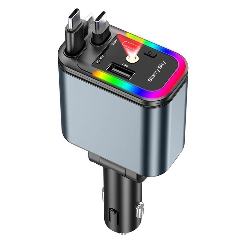 ZRGAE 5-in-1 180W Dual Retractable Line Car Phone Charger With Colorful Ambient Light and Starry Sky Light for iPhone Android LC-039
ZRGAE 5-in-1 180W Dual Retractable Line Car Phone Charger With Colorful Ambient Light and Starry Sky Light for iPhone Android LC-039