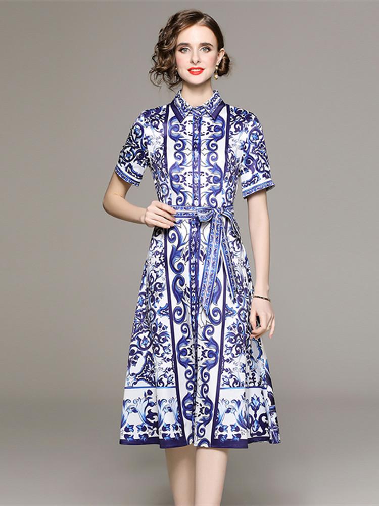 Летнее модное сине-белое фарфоровое платье-рубашка Женская одежда с воротником с лацканами однобортное праздничное платье миди на шнуровке XXL синий
Летнее модное сине-белое фарфоровое платье-рубашка Женская одежда с воротником с лацканами однобортное праздничное платье миди на шнуровке XXL синий