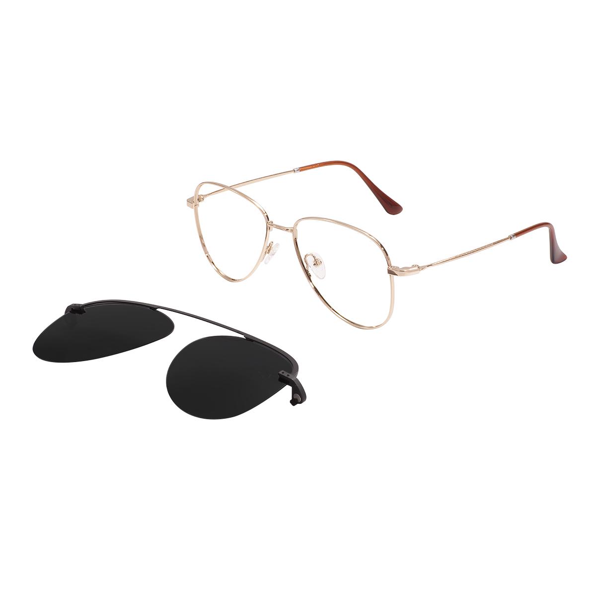 Men And Women Metal Pilot Glasses Frame Oval Fashion Full Rim Spectacle With Clip On Sunglasses For Optical Prescription Lenses золотой
Men And Women Metal Pilot Glasses Frame Oval Fashion Full Rim Spectacle With Clip On Sunglasses For Optical Prescription Lenses золотой