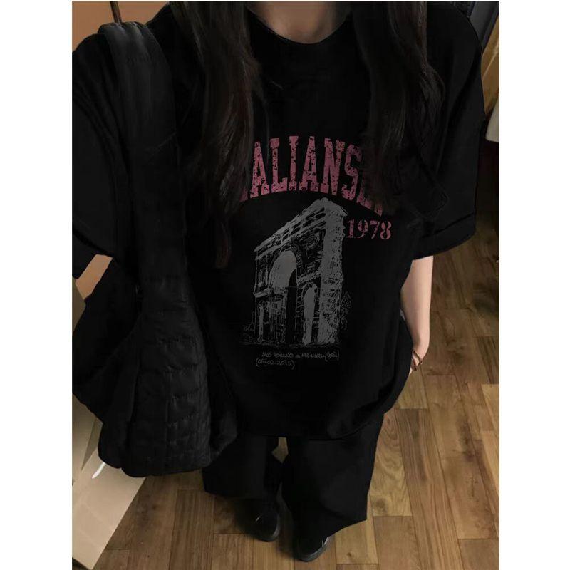 Women s Oversized ALIANSL Graphic T-Shirt Casual Cotton Short Sleeve Top Round Neck Casual Top S чорний
Women s Oversized ALIANSL Graphic T-Shirt Casual Cotton Short Sleeve Top Round Neck Casual Top S чорний