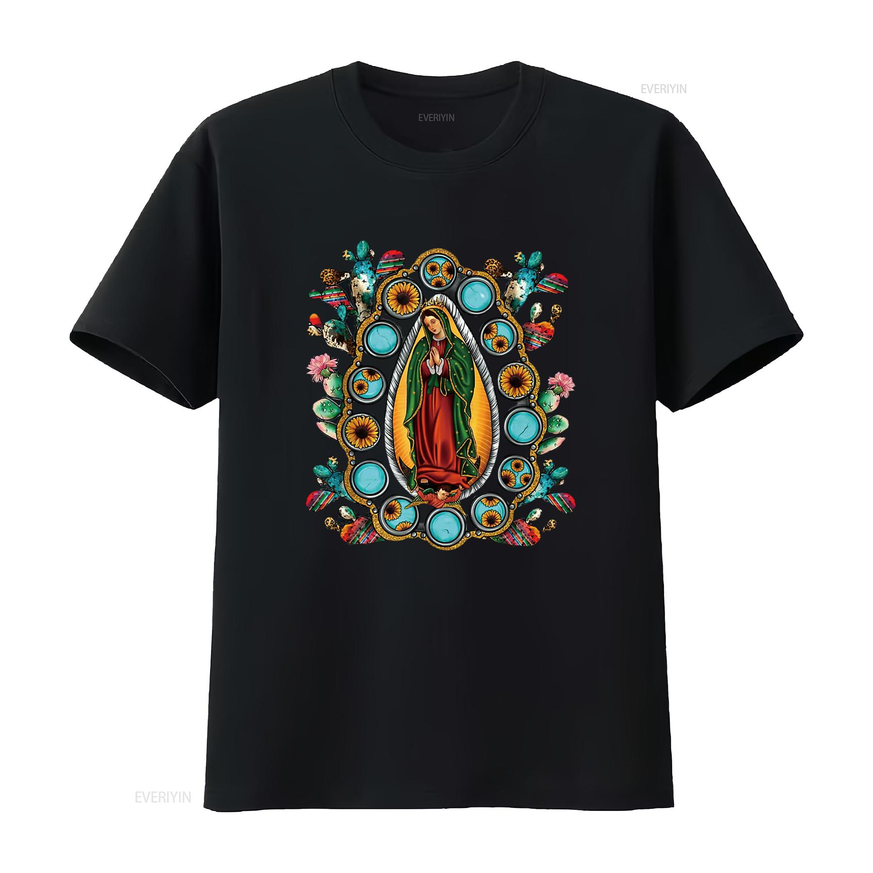 Mexican Serape Turquoise Our Lady of Guadalupe Mex Women s T Shirt Fashion Forward Style vintage Washed Stylish Soft homme 4XL
Mexican Serape Turquoise Our Lady of Guadalupe Mex Women s T Shirt Fashion Forward Style vintage Washed Stylish Soft homme 4XL