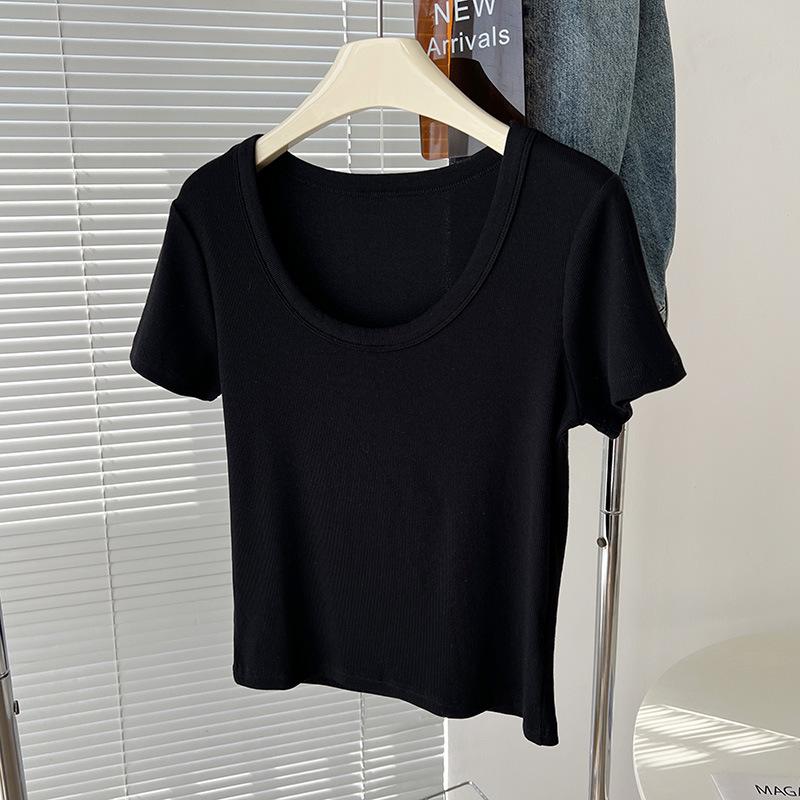 Women s U-Neck Ribbed Cotton Slimming Short-Sleeve Stretch T-Shirt - Basic Versatile Slim-Fit Casual Summer Top Medium чорний
Women s U-Neck Ribbed Cotton Slimming Short-Sleeve Stretch T-Shirt - Basic Versatile Slim-Fit Casual Summer Top Medium чорний