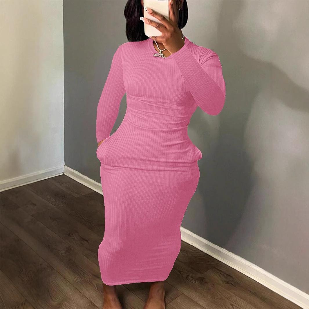 GMXIA женские модные осенне-зимние однотонные повседневные платья с длинным рукавом и круглым вырезом с высокой талией и принтом XL розовый
GMXIA женские модные осенне-зимние однотонные повседневные платья с длинным рукавом и круглым вырезом с высокой талией и принтом XL розовый